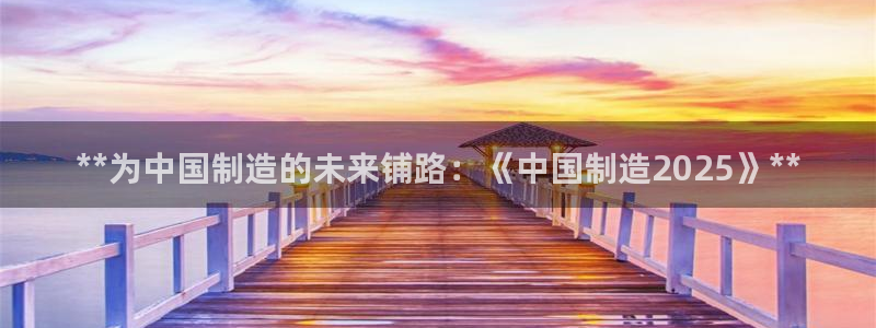 彩神VII官方版：**为中国制造的未来铺路：《中国制造2025》**
