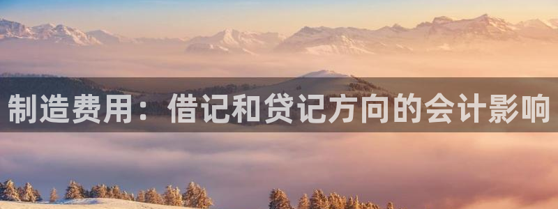 彩神平台可以破解吗：制造费用：借记和贷记方向的会计影响