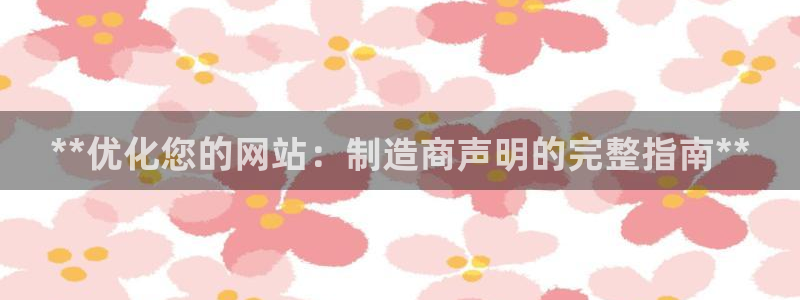 彩神vii官网：**优化您的网站：制造商声明的完整指南**