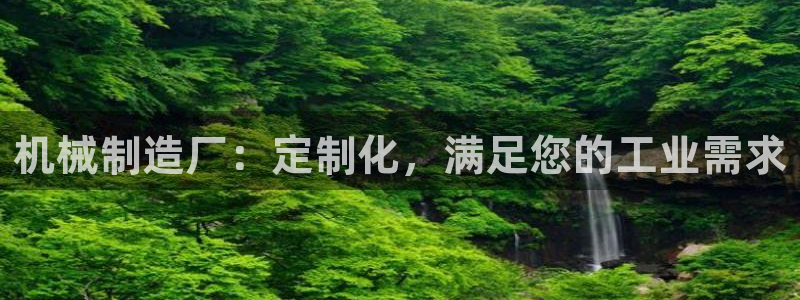 彩神大发如何观察走势：机械制造厂：定制化，满足您的工业需求
