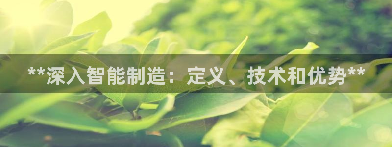 新版彩神v8登录不了：**深入智能制造：定义、技术和优势**