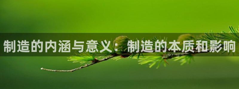 彩神xapp官方网站：制造的内涵与意义：制造的本质和影响