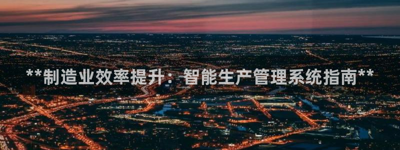 彩神v8购彩大厅登：**制造业效率提升：智能生产管理系统指南**
