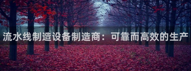 彩神vllⅰ购彩大厅：流水线制造设备制造商：可靠而高效的生产