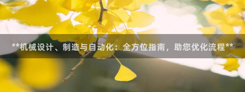 彩神8官网版：**机械设计、制造与自动化：全方位指南，助您优化流程**