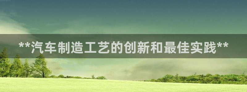 彩神大发是不是人为操作：**汽车制造工艺的创新和最佳实践**