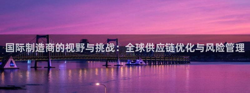 彩神新微聊：国际制造商的视野与挑战：全球供应链优化与风险管理