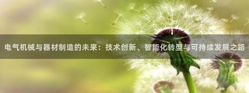 彩神Vii购彩-购彩大厅：电气机械与器材制造的未来：技术创新、智能化转型与可持续发展之路