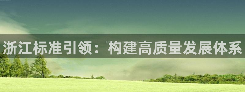 彩神v大众娱乐：浙江标准引领：构建高质量发展体系